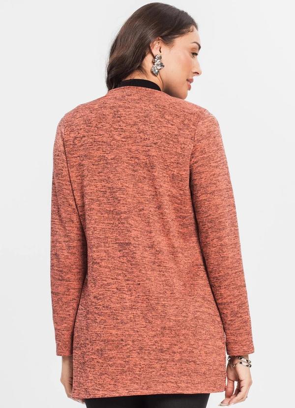 Infinita Cor - Cardigan Feminino Alongado Laranja 2