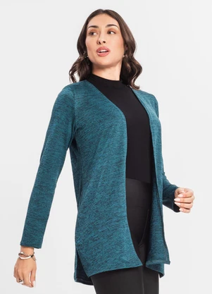 Infinita Cor - Cardigan Feminino Alongado Verde - INFINITA COR