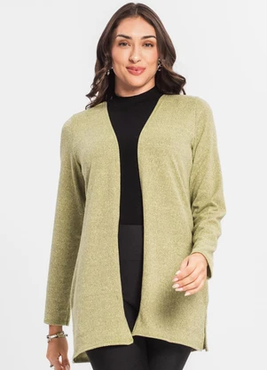 Infinita Cor - Cardigan Feminino Alongado Verde - INFINITA COR