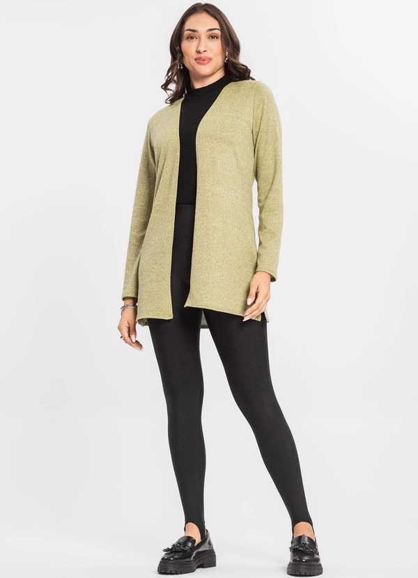 Infinita Cor - Cardigan Feminino Alongado Verde 3
