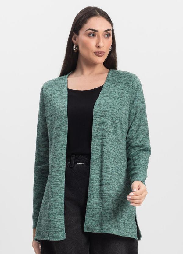 Infinita Cor - Cardigan Feminino Alongado Verde