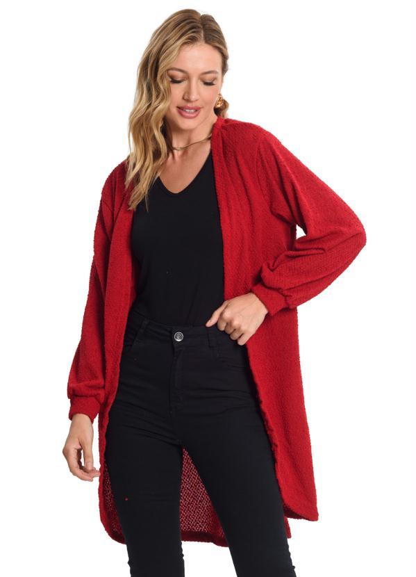 Endless - Cardigan Feminino Alongado Vermelho