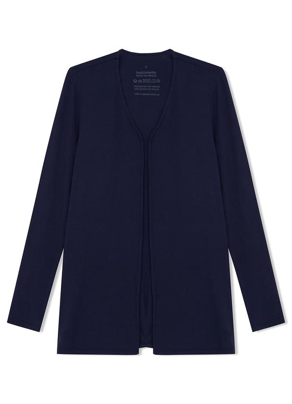 Basicamente - Cardigan Feminino Azul Marinho