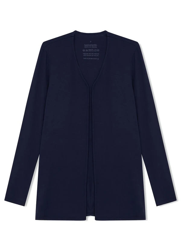 Basicamente - Cardigan Feminino Azul Marinho