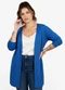 Infinita Cor - Cardigan Feminino Canelado Azul - variação: Azul