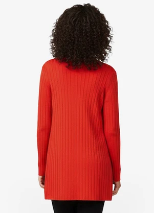 Infinita Cor - Cardigan Feminino Canelado Vermelho - INFINITA COR