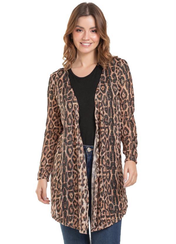 Up Close - Cardigan Feminino Carol Marrom