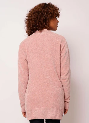 Torra - Cardigan Feminino Chenille com Botões Rosa - TORRA