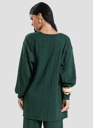 Dianna - Cardigan Feminino em Malha Tricot Rustic Verde - DIANNA