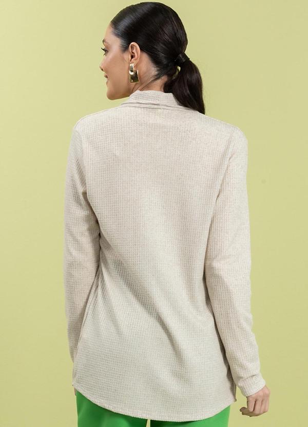 Cativa - Cardigan Feminino em Tricô Alongado Bege 2
