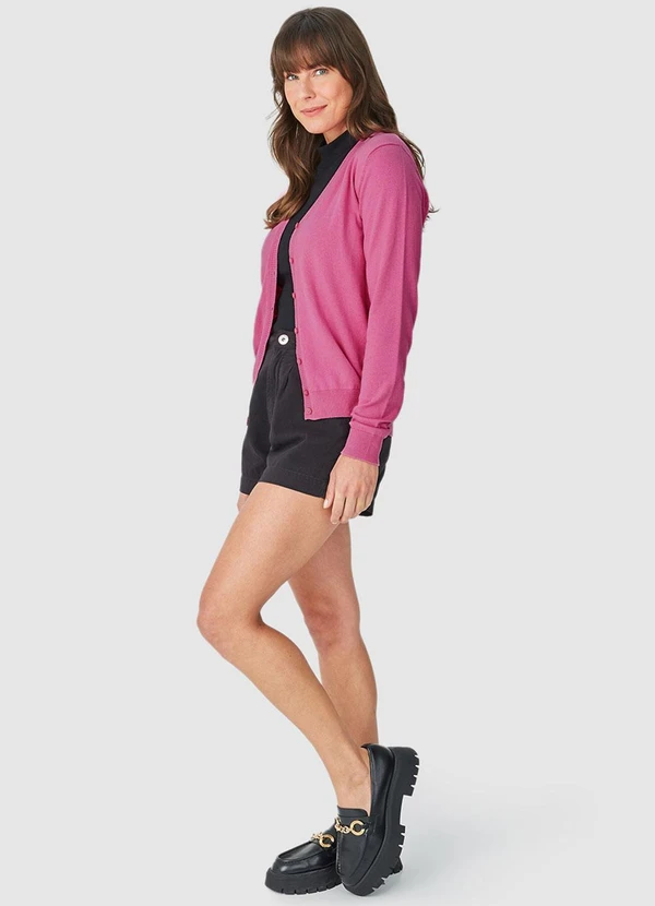 Malwee - Cardigan Feminino em Tricô Rosa 4