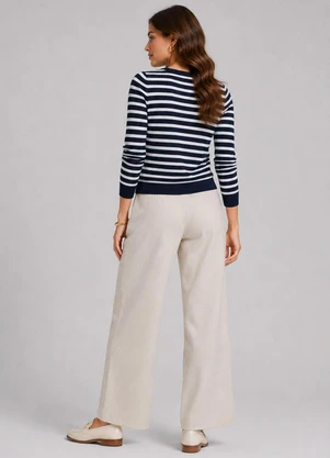 Infinita Cor - Cardigan Feminino em Tricot Azul - INFINITA COR