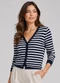 Infinita Cor - Cardigan Feminino em Tricot Vermelho - variação: Azul