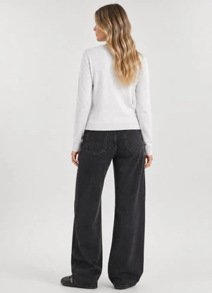 Infinita Cor - Cardigan Feminino em Tricot Branco - INFINITA COR