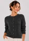 Infinita Cor - Cardigan Feminino em Tricot Rosa - variação: Cinza