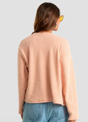 Dianna - Cardigan Feminino em Tricot Felpudo Rosa - DIANNA