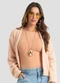 Dianna - Cardigan Feminino em Tricot Felpudo Roxo - variação: Rosa