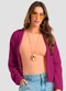 Dianna - Cardigan Feminino em Tricot Felpudo Roxo - variação: Roxo