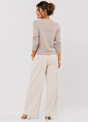 Infinita Cor - Cardigan Feminino em Tricot Marrom - INFINITA COR