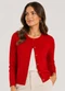 Infinita Cor - Cardigan Feminino em Tricot Vermelho - variação: Vermelho