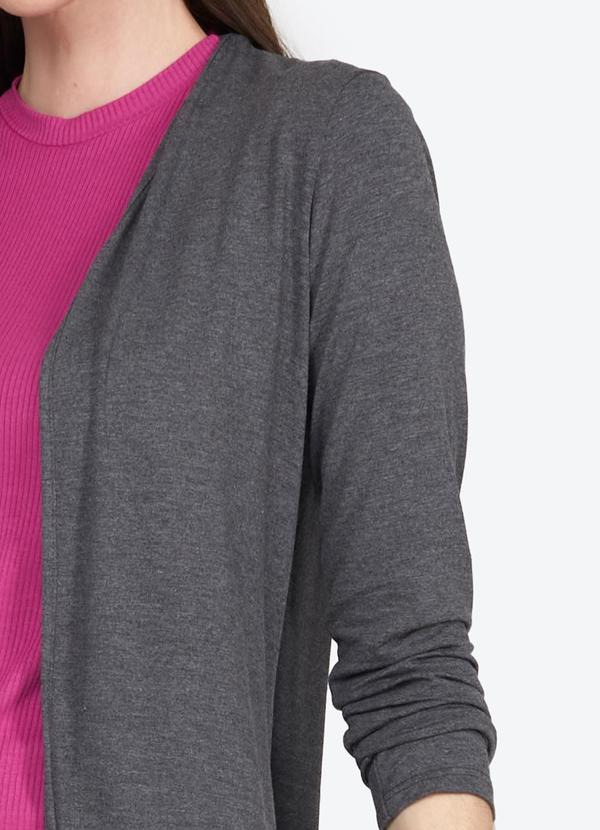 Basicamente - Cardigan Feminino Mescla Escuro 2