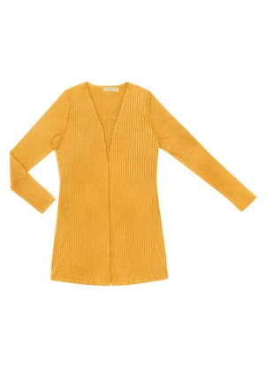 Endless - Cardigan Feminino Ribana Canelada Amarelo - ENDLESS
