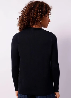 Torra - Cardigan Feminino Tricô com Botões Marinho - TORRA