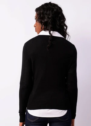 Torra - Cardigan Feminino Tricô com Botões Preto - TORRA