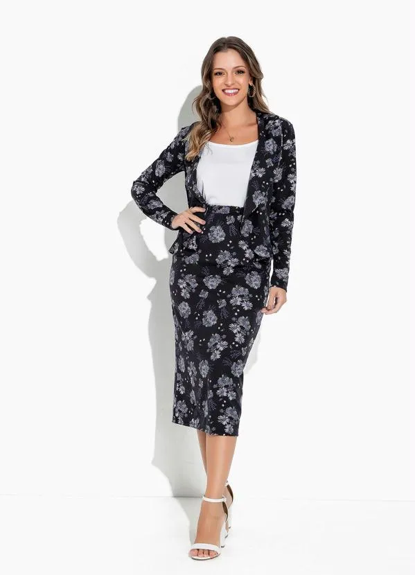 Rosalie - Cardigan Floral Preto com Gola 5