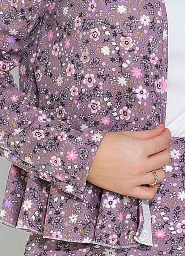 Rosalie - Cardigan Floral Roxo com Babado 3