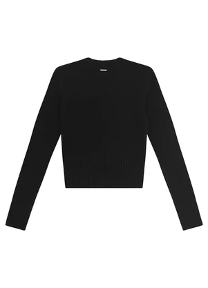 Enfim - Cardigan Justo em Tricot Preto - ENFIM