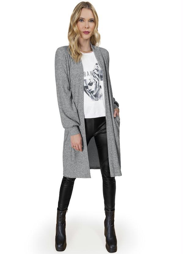 Rovitex - Cardigan Longo Cinza 3