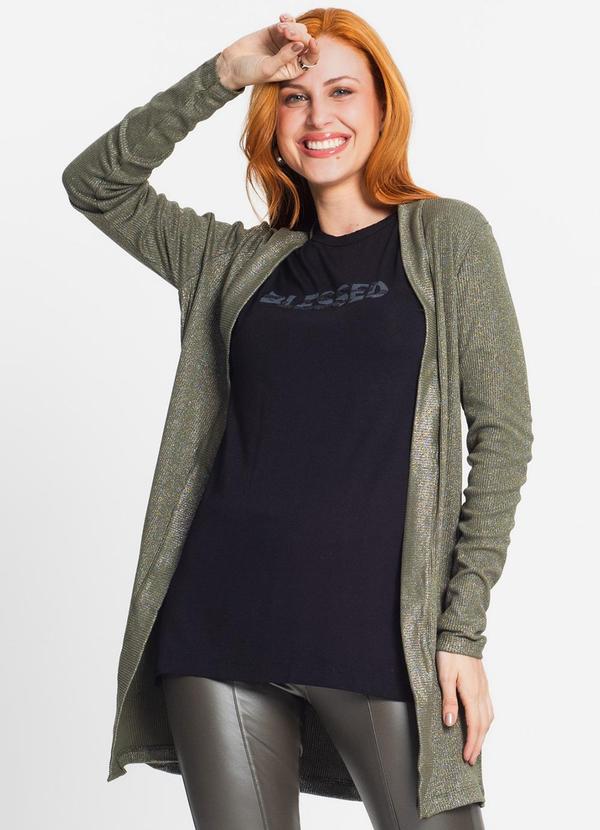 Rovitex - Cardigan Longo Feminino Verde