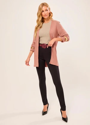 Naguchi - Cardigan Malha Texture Nude Rosado - NAGUCHI