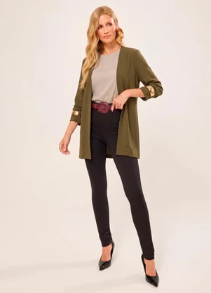 Naguchi - Cardigan Malha Texture Verde Cacto - NAGUCHI