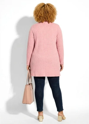 Secret Glam - Cardigan Plus Size Feminino Rosa - SECRET GLAM