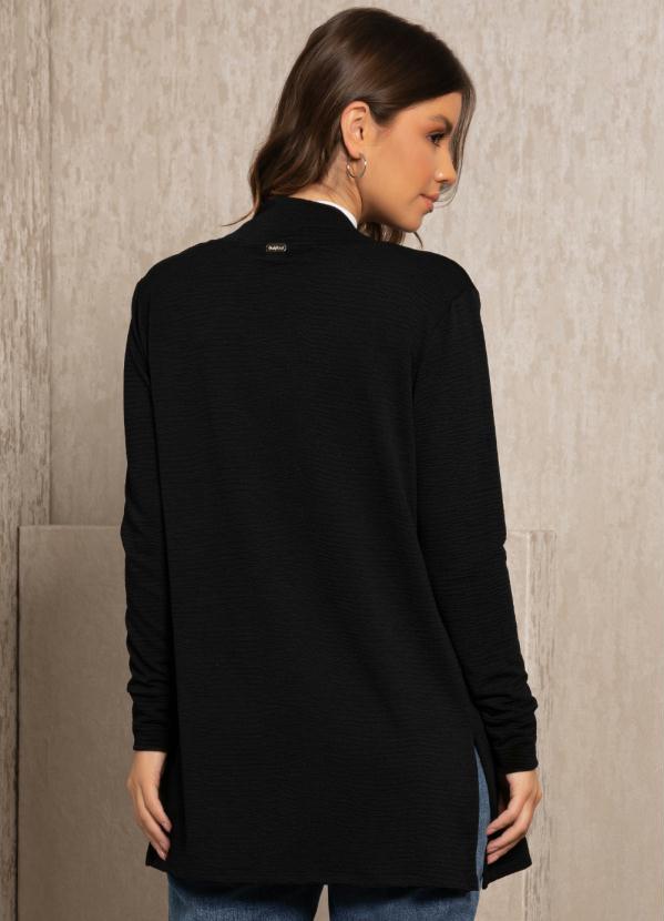 Quintess - Cardigan Preto com Fendas 2