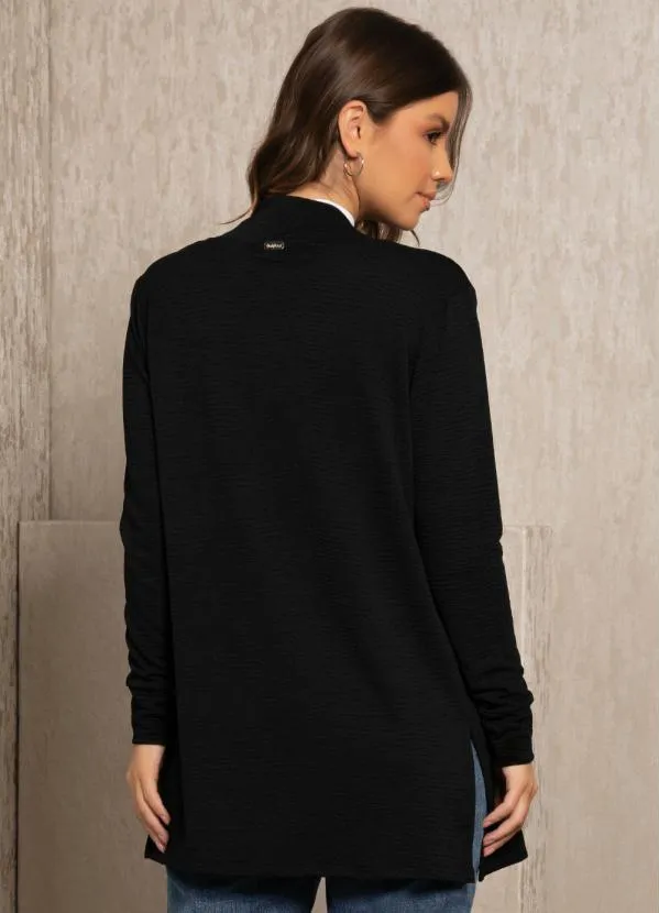 Quintess - Cardigan Preto com Fendas 2