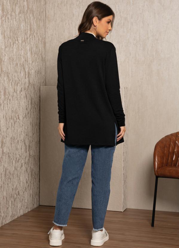 Quintess - Cardigan Preto com Fendas 4