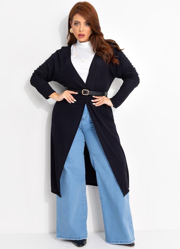 Quintess - Cardigan Preto em Malha Tricô 13