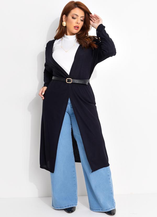 Quintess - Cardigan Preto em Malha Tricô 14