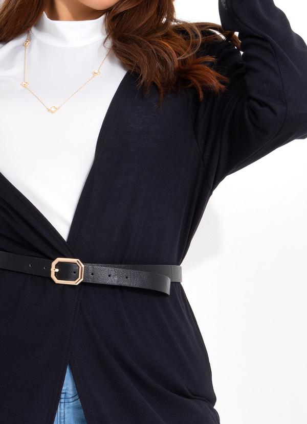 Quintess - Cardigan Preto em Malha Tricô 15