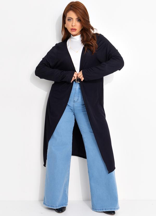 Quintess - Cardigan Preto em Malha Tricô 9