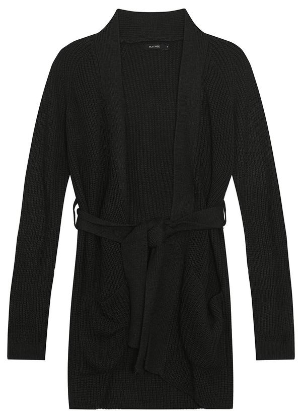 Malwee - Cardigan Transpassado em Tricot Preto 4