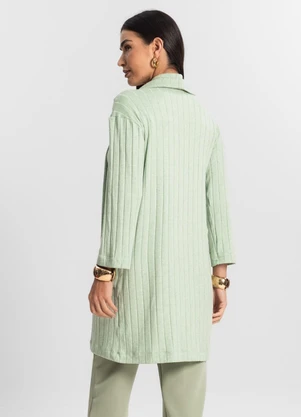 Endless - Cardigan Tricot Alongado Feminino Verde - ENDLESS
