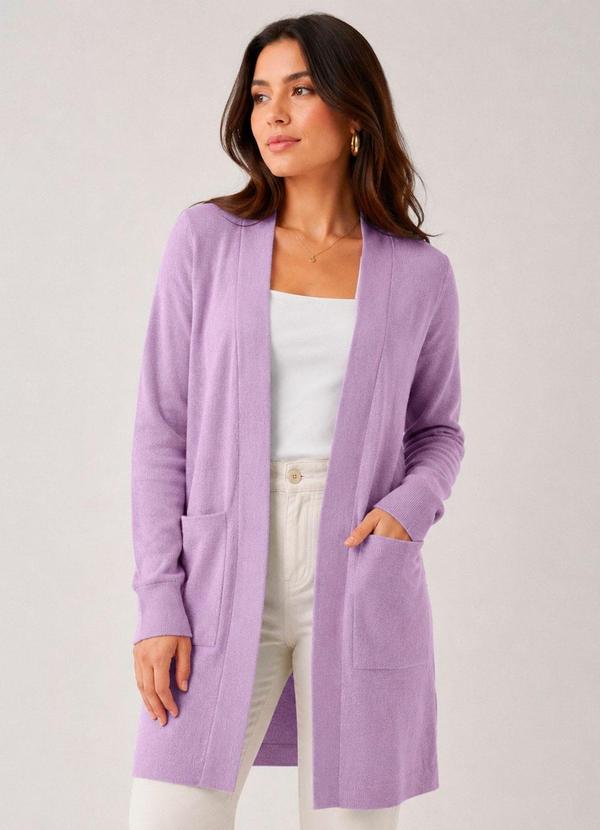 Cardigan Tricot Feminino Roxo - Rovitex