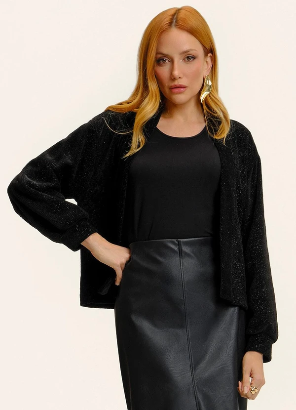 Endless - Cardigan Tricot Glowshine Feminino Preto