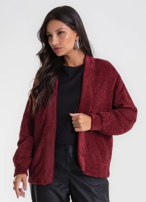 Endless - Cardigan Tricot Glowshine Vermelho - ENDLESS