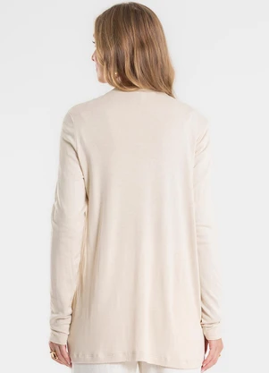 Rovitex - Cardigan Visco Tricot Básico Bege - ROVITEX