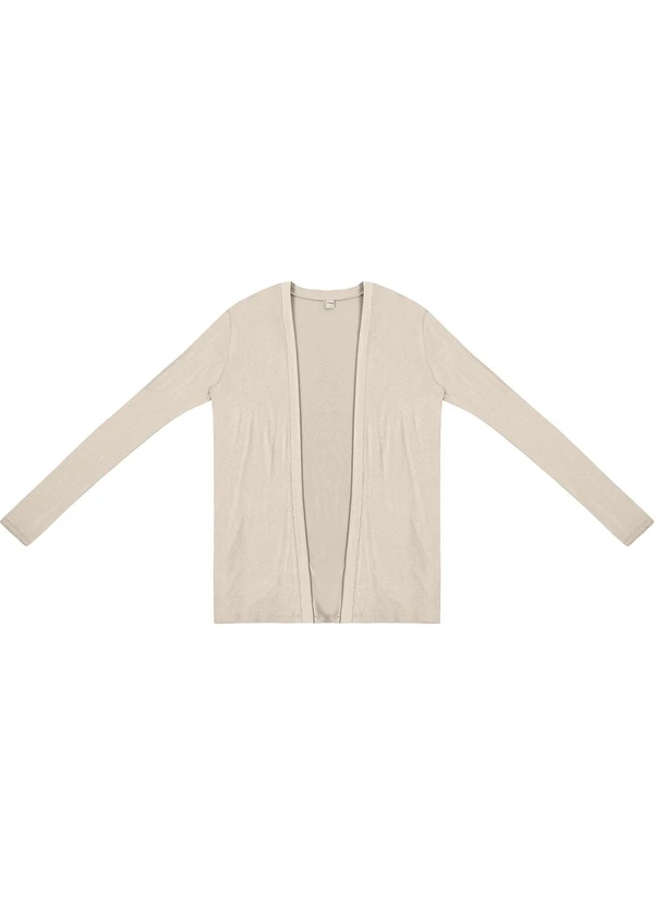 Rovitex - Cardigan Visco Tricot Básico Bege 5